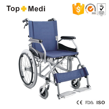 Silla de ruedas manual de acero para apoyabrazos de escritorio Topmedi para discapacitados